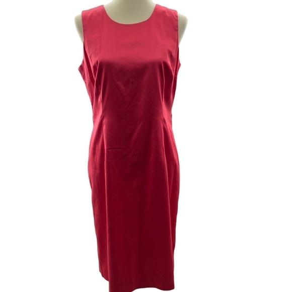 INC Women's Orange/Red Sleeveless Sheath Dress Knee Length Casual Career Size 10 - Picture 1 of 5